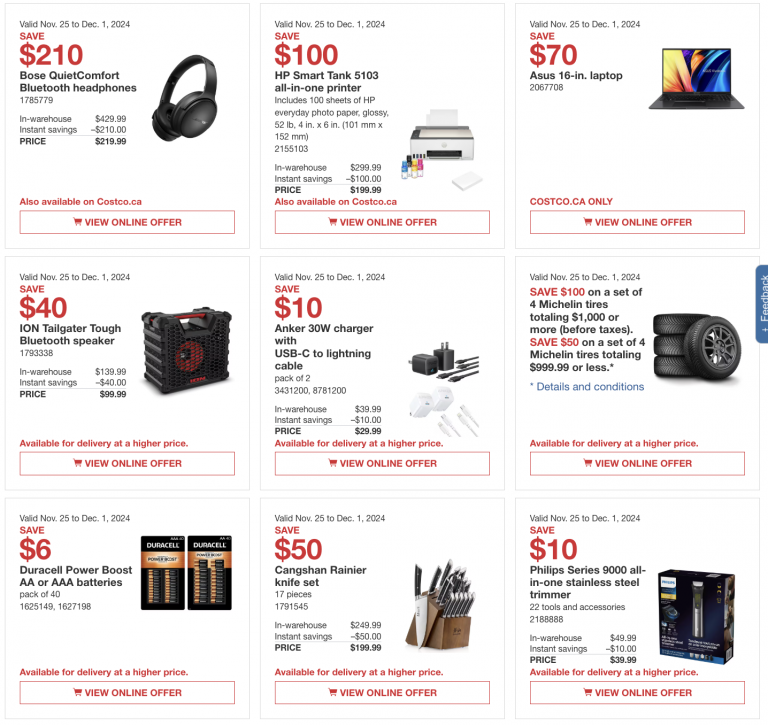 Costco Canada Black Friday Coupons/Flyers Deals at All Costco Wholesale